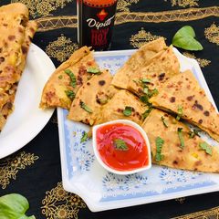 3 spice Aloo ke parathey A picture of 3 spice Aloo ke parathey.