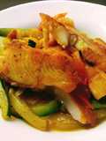 Tilapia y dos verduras