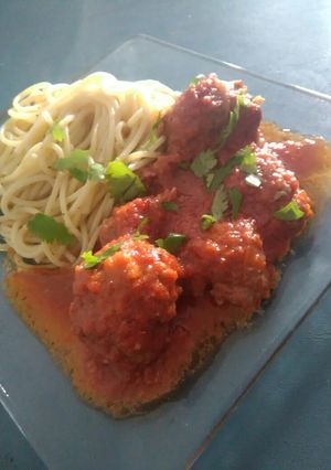 Una foto de Albóndigas en salsa chipotle
