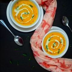 A picture of Pumpkin and Carrot Soup.