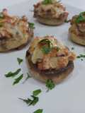 Canastillas de champiñones a la carbonara