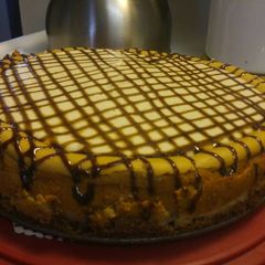 A picture of Stout Beer Cheesecake (WIP).