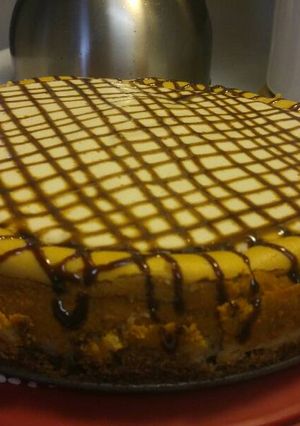 A picture of Stout Beer Cheesecake (WIP).