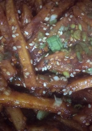 A picture of Crispy Honey Chilli Potato.
