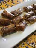Croustillants de bricks aux dattes, amandes et miel