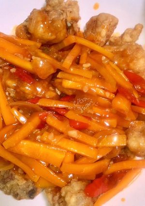 Foto resep Ayam Tepung Saus Wortel Asam Manis