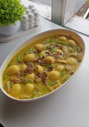 Foto resep Telur Puyuh Buncis Kuah Santan