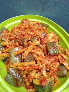 Foto resep Tempe terong balado ebi