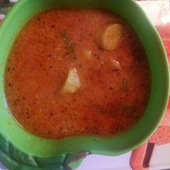 A picture of Rajasthan special besan gatta veg.