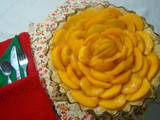 Tarta de durazno y crema pastelera