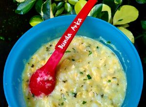 Foto resep MPASI 10 BULAN "BUBUR JKT (JAGUNG, KELOR, TELUR)