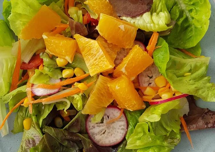 Cara Termudah Menyiapkan Fresh Salad with Orange Dressing Sempurna