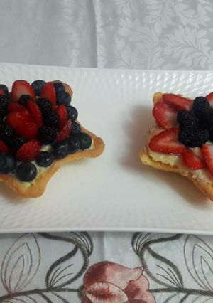 Una foto de Tartaletas de crema pastelera con frutas