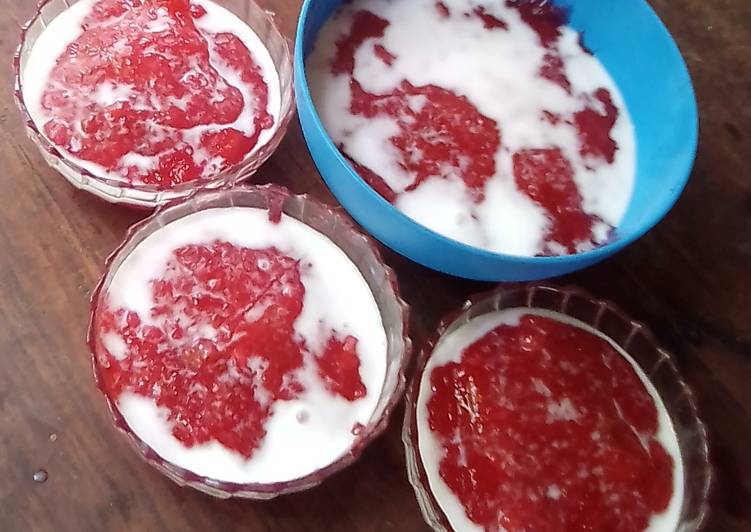 Anti Ribet, Memasak Bubur Singkong Dg Pasta Strawberry Istimewa