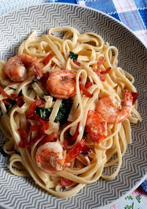 Foto resep Shrimp creamy fettuccine