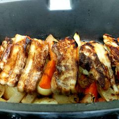 A picture of My Sweet Belly Pork & Veg Roast.