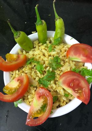 A picture of Mandal oggarane (murmura upma).
