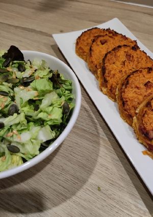 Une photo de Palets de patates douces / parmesan