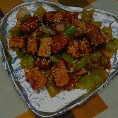 Spicy and Sweet Homemade Tofu A picture of Spicy and Sweet Homemade Tofu.