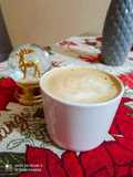 Latte Cappuccino με καραμέλα και σιρόπι φράουλας ☕🍓