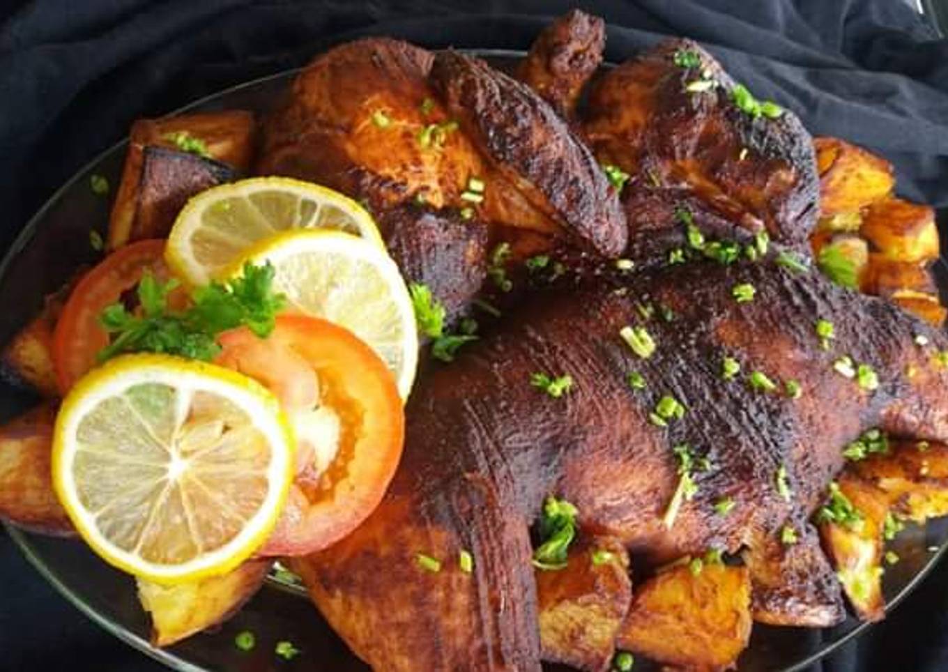 Jus dan ayam goreng teman