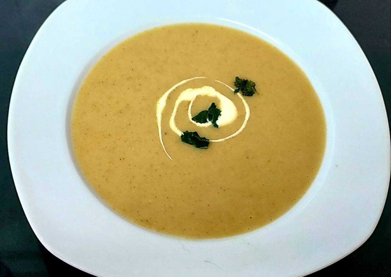 My Thick Curried Potato & Onion Soup with Cheese