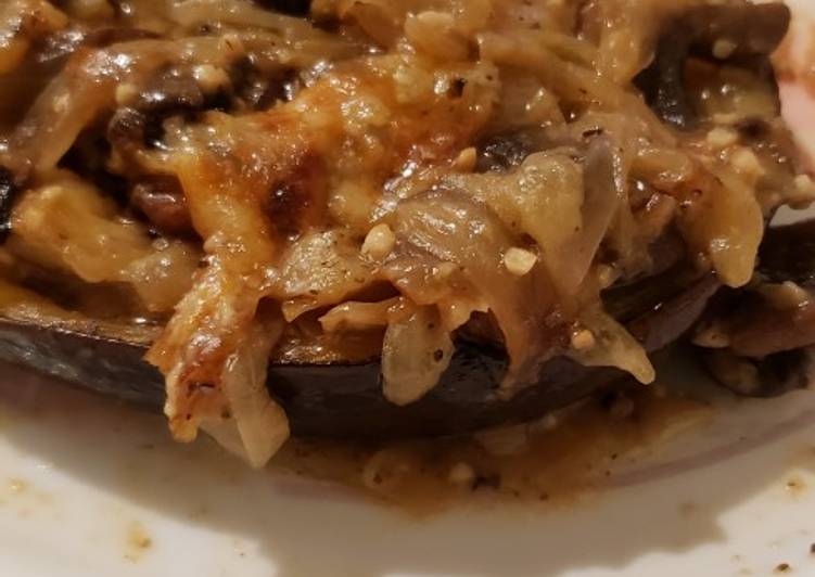 Steps to Cook Yummy Stuffed Eggplant With Parmesan Cheese- Keto