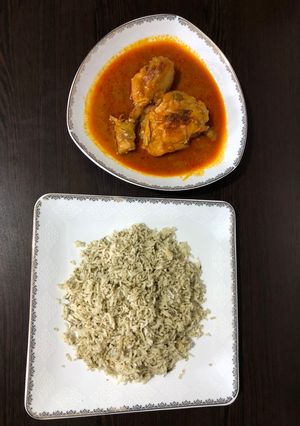 عکسی از دستور شوید پلو با مرغ