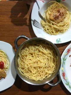 Foto resep Egg Fried Dori w/ simple spaghetti