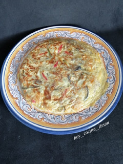 Una foto de Tortilla de calabaza y berenjena