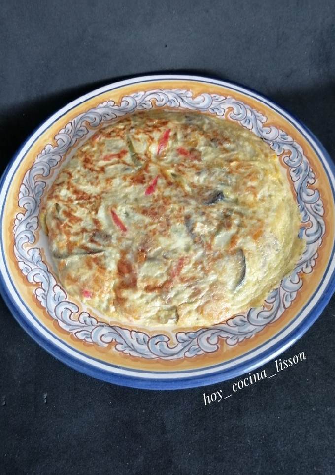 Una foto de Tortilla de calabaza y berenjena