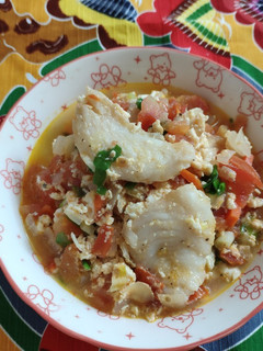 簡單料理-魚排番茄蛋 的食譜成品照片