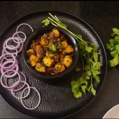 A picture of Green Amaranth aloo sabji.