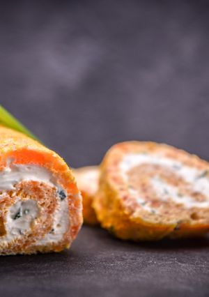 Une photo de Roulé de carottes au fromage frais