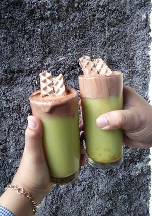 Foto resep Juice avocado with dalgona milo