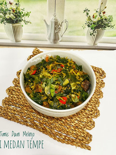 Foto resep Tumis Daun Melinjo Teri Medan Tempe
