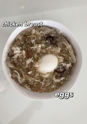 Hình của món [ giảm cân + eat clean ] súp ức gà nấm.