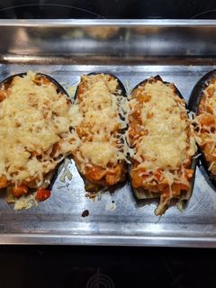 Una foto de Berenjenas rellenas de carne