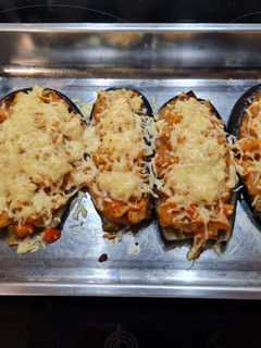 Una foto de Berenjenas rellenas de carne