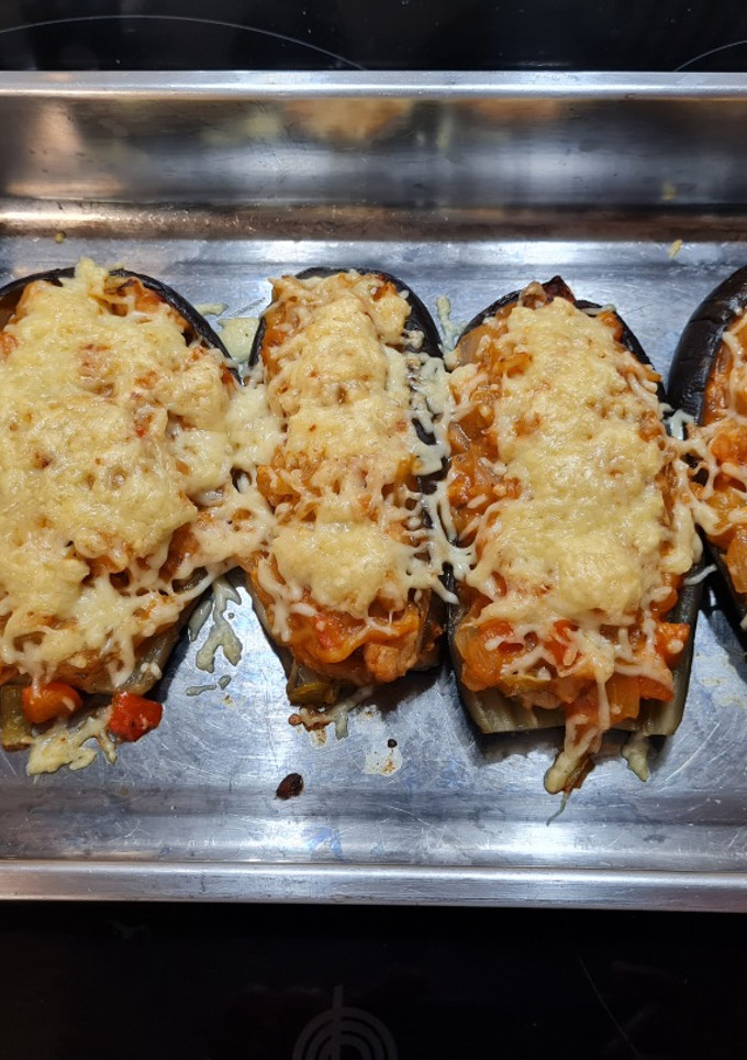 Una foto de Berenjenas rellenas de carne
