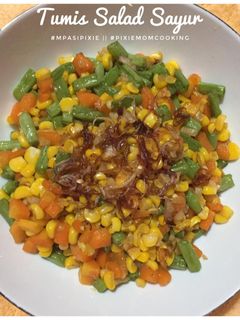 Foto resep Mpasi||Tumis Salad Sayur. Jagung wortel buncis