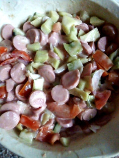 Una foto de Ensalada de salchichas