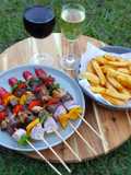 Beef and Vegetables Kebab with Frenchfries