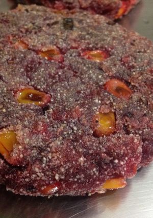 A picture of Beetroot, Corn and Potato Cutlets.