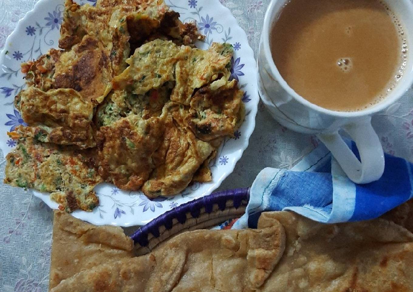 Omlette paratha & Chay