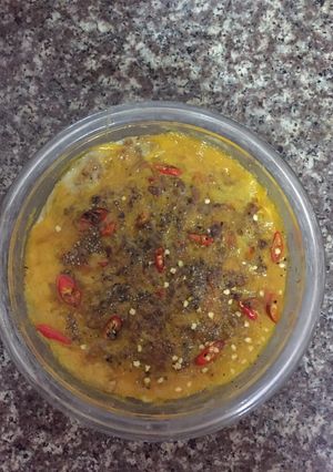 Hình của món Mắm tép chưng thịt.