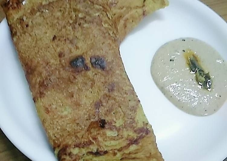 Guide to Make Green peas dosa with peanut chutney in 29 Minutes for Mom