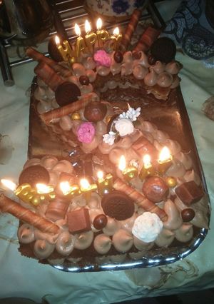 صورة لوصفة كيكة الحروف عيد ميلاد زوجي