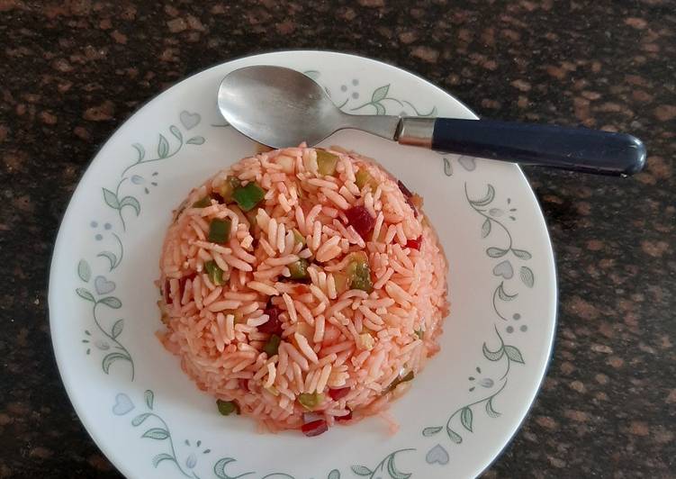 Veg schezwan fried rice with beetroot