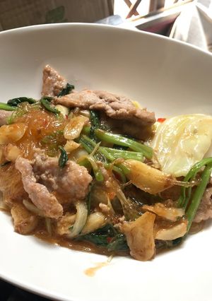 รูปของ สุกี้แห้ง (เมนูของเหลือจากหมูกระทะ) งบ 60 บาท